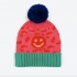 Miss Pompom Smiley Beanie Pink