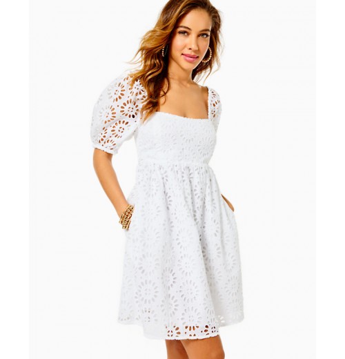 Kay Short Sleeve Eyelet Dress