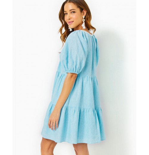 Charlet Short Sleeve Linen Dress