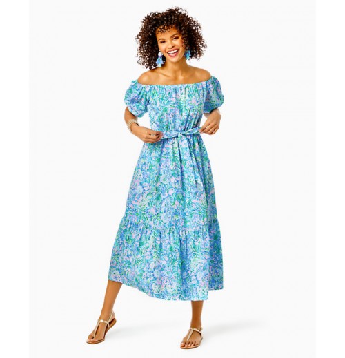 Tamie Off-the-Shoulder Midi Dress