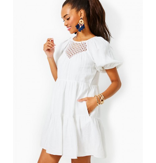 Charlet Short Sleeve Linen Dress