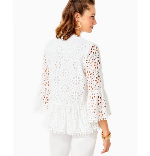 Bekah 3/4 Sleeve Eyelet Top