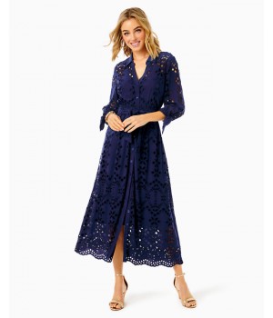 Amrita Eyelet Midi Dress